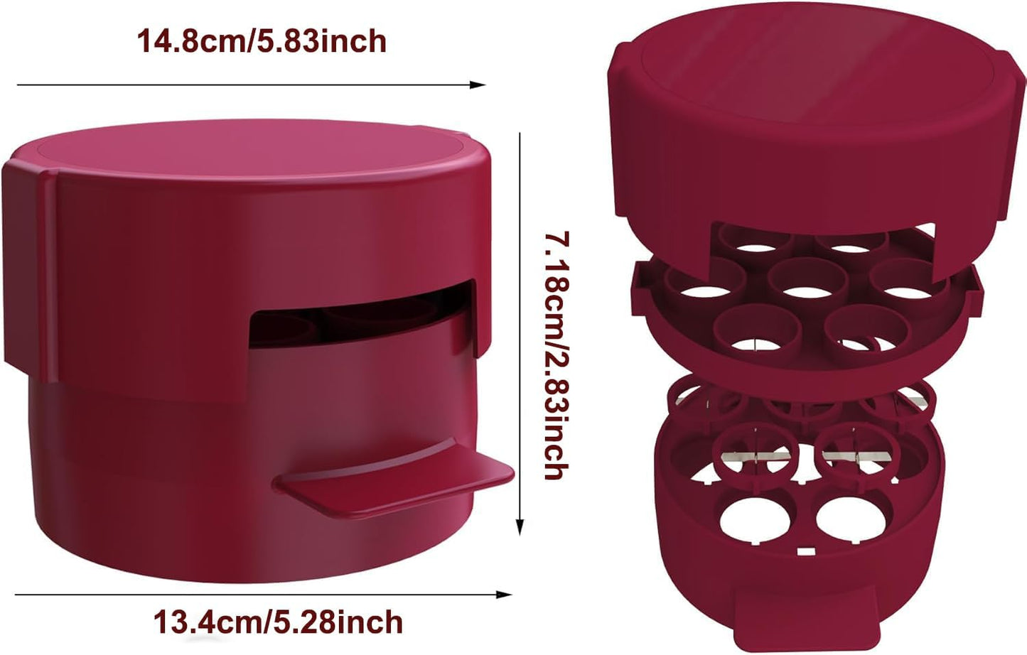 Grape Cutter Tool for Toddlers -Grape Slicer with 7 Individual Holes,Grape Tomato Strawberry Cutters Quarter Slicer tool For Fruits Salad Cake Decoration,Stainless Steel kitchen Gadget Fruit cutter