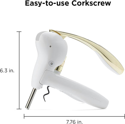 Rabbit Original Lever Corkscrew Wine Opener with Foil Cutter and Extra Spiral (Silver)