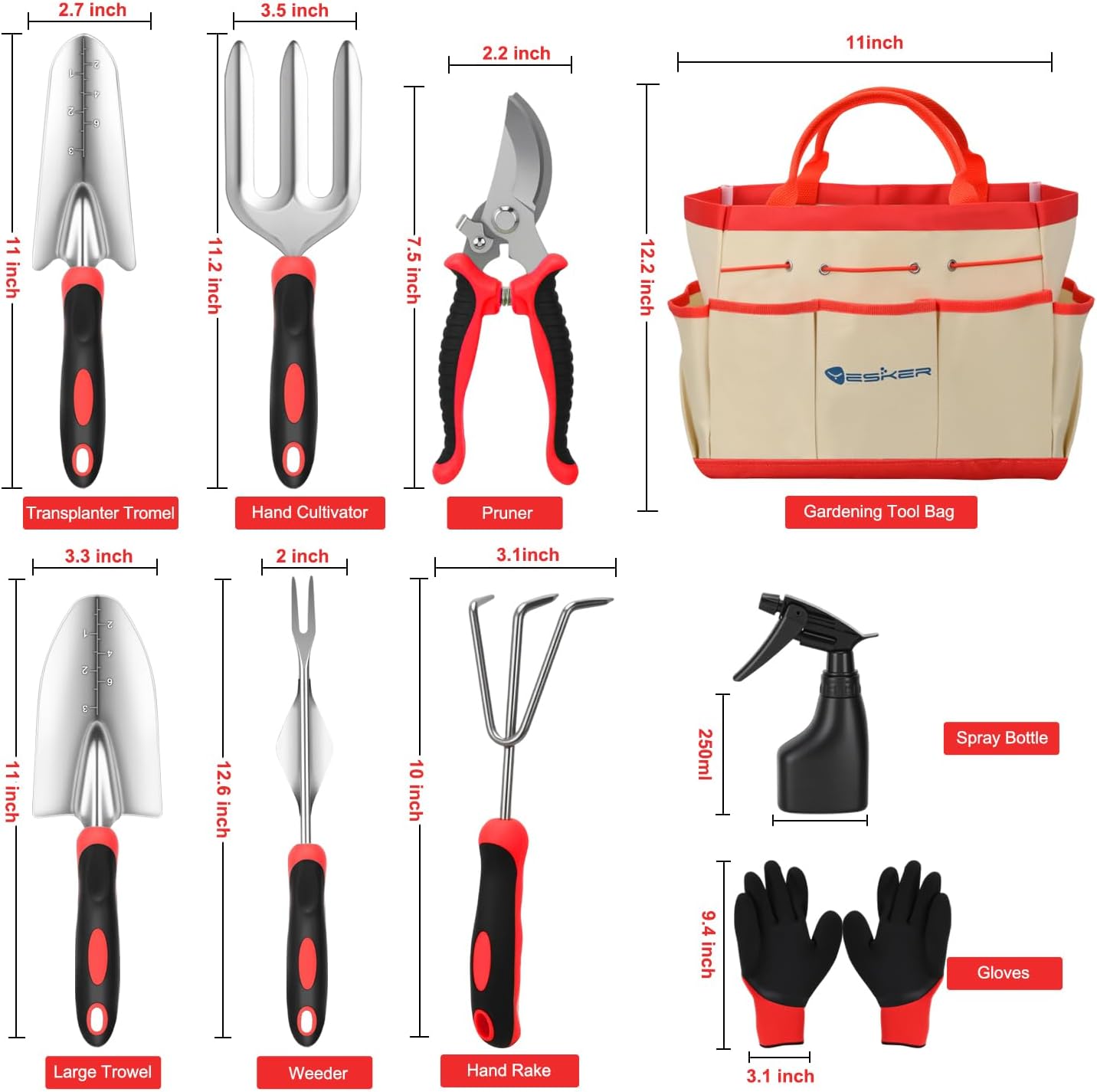 Yesker Pruning Shears Garden Shears 7.8" Professional Garden Scissors Sharp 65 Manganese Steel Blade Heavy Duty Clippers Hand Pruners for Cutting Fresh Flowers Branch Plant Trimming Gardening Tools