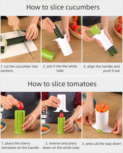 Grape Cutter, Carrot Slicer, Tomato Cutter & Cucumber Slicer in One, Multi Purpose Fruit & Vegetable Cutter,Perfect for Healthy Snacks and Baby Food