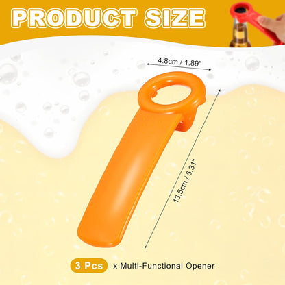 uxcell 2 Pcs Jar Key Lid Opener, Plastic Jar Lid Opener Easy Grip Multifunctional Durable Can Open Tool for Elderly Seniors Women Weak Hands Easy-use by Anyone, Orange/Sky Blue