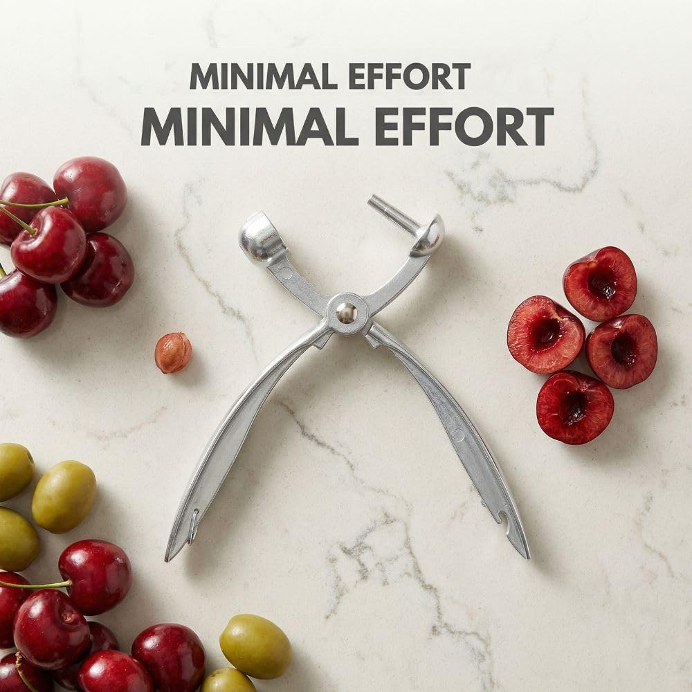 Aluminum Alloy Cherry Pitter Tool - One-Press Core Removal Tool for Olives and Dates, Heavy Duty Pit Picker Tool with Ergonomic Grip