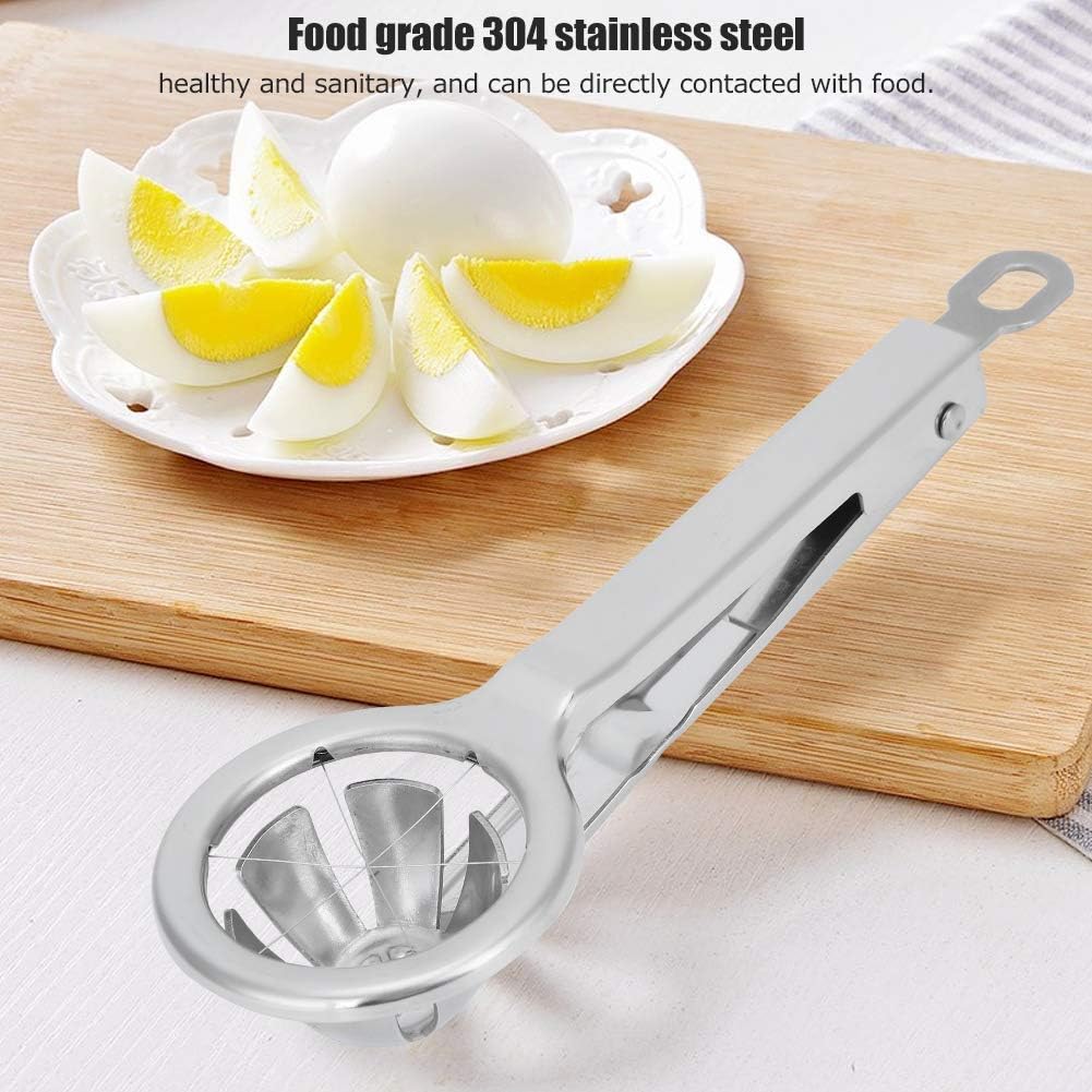 Egg Cutter, Stainless Steel Egg Slicers for Hard Boiled Eggs Egg Splitter Cutting Tongs Kitchen Tool Multi Purpose Egg Cutting Tool for Strawberry Banana Kiwi Soft Cheese (8.3 Inch)