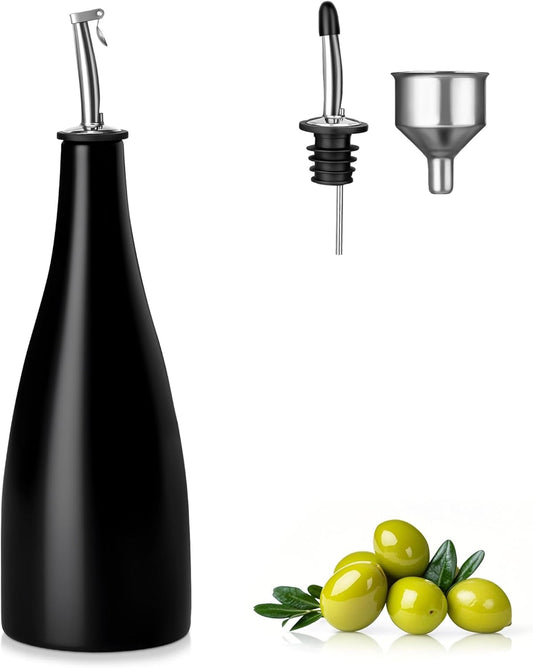 vancasso 20 Oz Ceramic Olive Oil Dispenser Bottle, Bottle Dispenser with Spout and Funnel for Kitchen,Suitable for Oil, Vinegar, Coffee Syrups & Other Liquids，Cream
