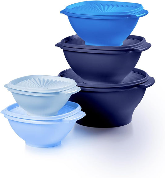 Tupperware Heritage Collection, 10 Piece Food Storage Container Set in Vintage Colors, Dishwasher Safe and BPA Free (5 Bowls, 5 Lids)
