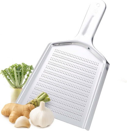 TIKUSAN Japanese Grater Oroshigane Slicer Stainless Steel Made in Japan for Radish Garlic Ginger Fruits Root Vegetables (4.1"x8.5")