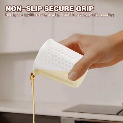 Silicone Measuring Cups Set 125ml + 250ml + 500ml for Cooking Reusable Baking Supplies Silicone Flexible Melting Measure Cup for Butter, Chocolate