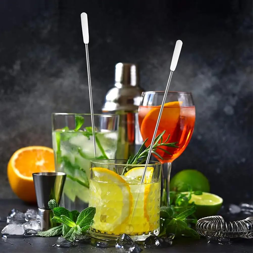 Cocktail Strainer Set, 2 Pack Stainless Steel Fine Mesh Bar Strainers with Muddler, 3.35 in Size, for Cocktails Tea Coffee Juice, Home Bar and Shaker Use