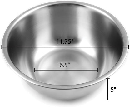 Fox Run Stainless Steel Mixing Bowl, 10.75 Quart Capacity Large Metal Bowl