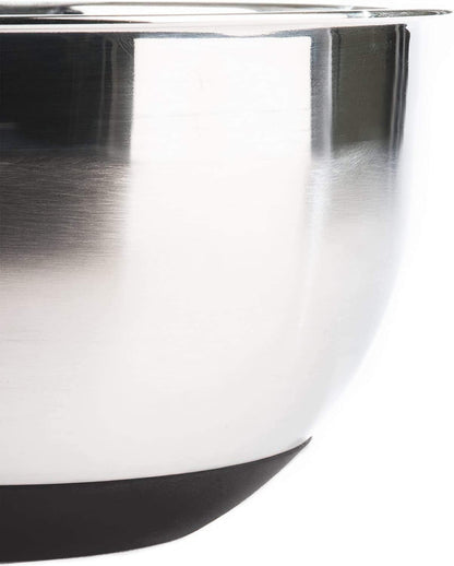 Stainless Steel Mixing Bowls with Lids and Non Slip Bases (Set of 5, Red)