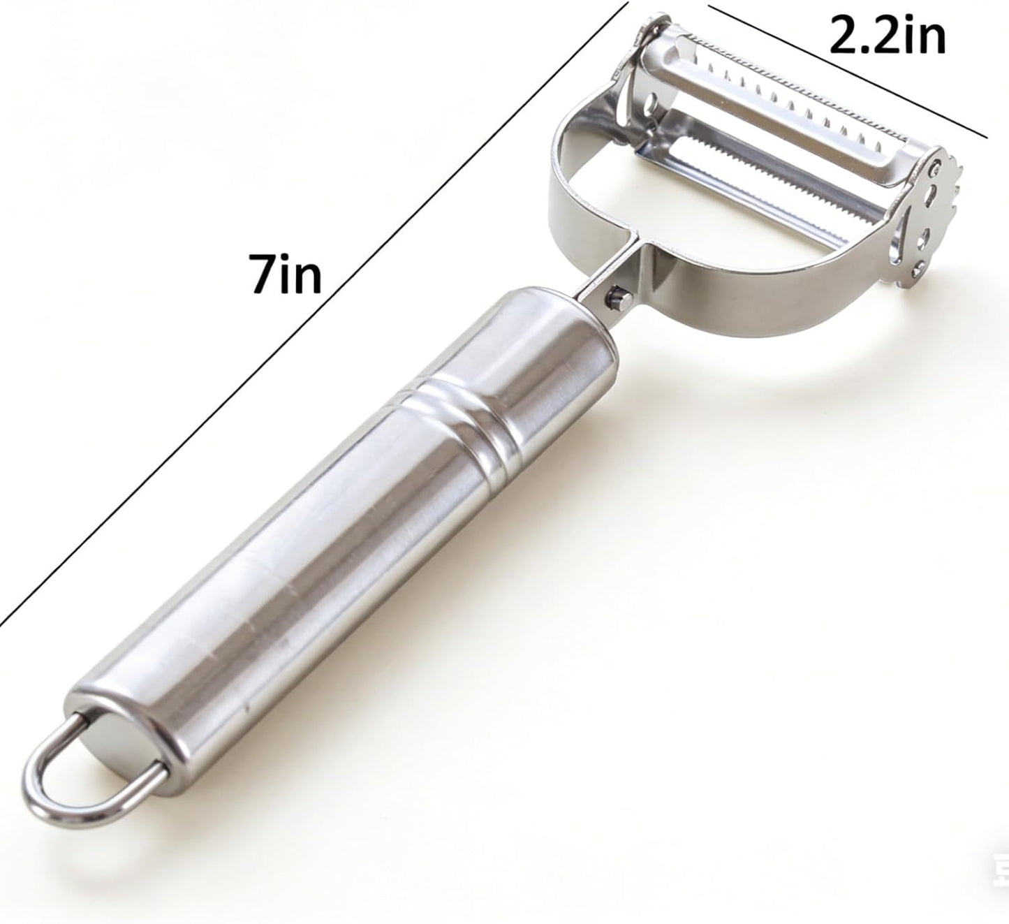 2-Pack Dual Blade Kitchen Peelers, Stainless Steel Y Peeler & Serrated Fruit Peeler Set for Potatoes, Carrots, Tomatoes, Cucumbers, Melons and More