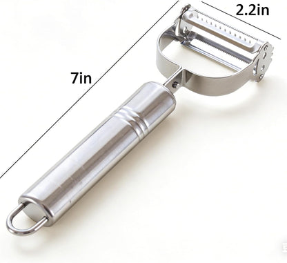 2-Pack Dual Blade Kitchen Peelers, Stainless Steel Y Peeler & Serrated Fruit Peeler Set for Potatoes, Carrots, Tomatoes, Cucumbers, Melons and More