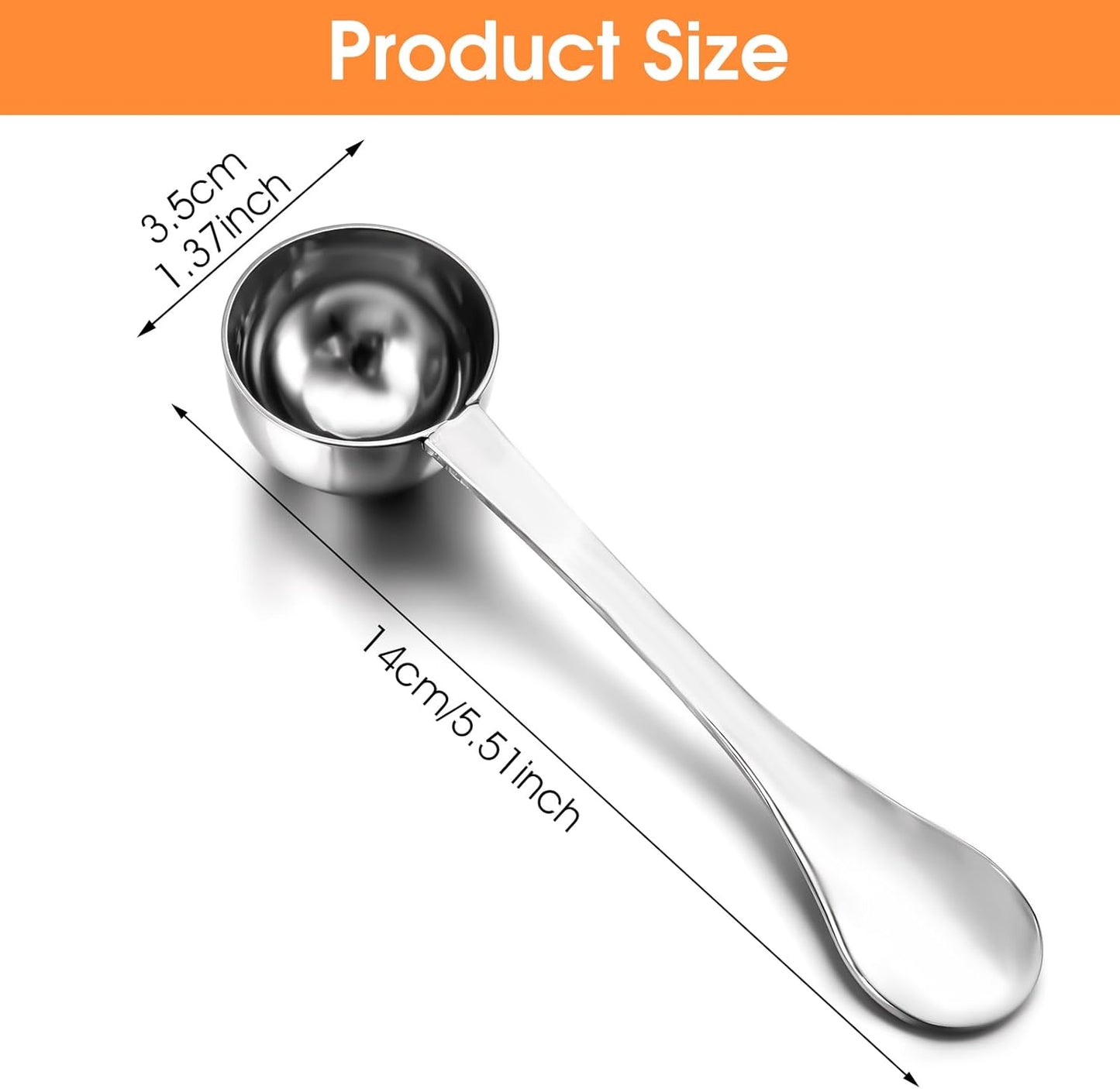 Stainless Steel Coffee Scoop 1 TBSP (15ml) - Heavy Duty Measuring Spoon for Ground Coffee, Espresso, Tea & Baking - Dishwasher Safe