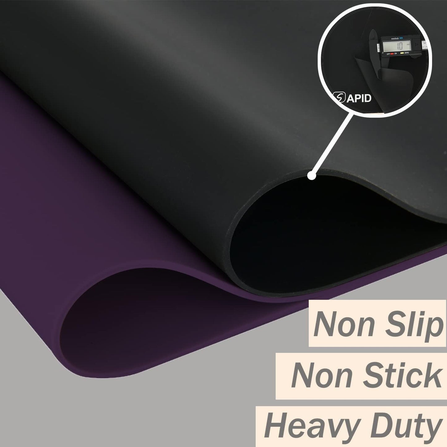 Extra Large Silicone Mat 36" x 24" Place Mats, Heat Resistant Mat for Kitchen Countertop Protector, Thick Placemats Washable Silicone Mats for Kitchen Counter Mat Dining Table Mat, Grey, Sapid