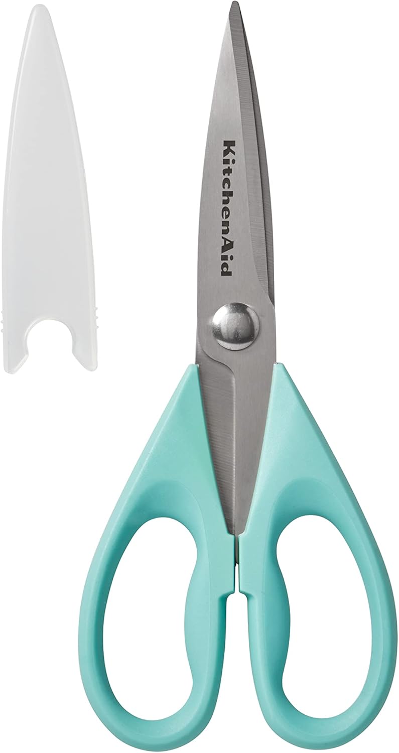 KitchenAid Multipurpose Shear Set, Versatile Scissors with Nutcracker, Bottle Opener, Ergonomic Handles with Protective Blade Covers, 2 Piece