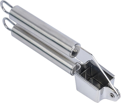 Restaurantware Stainless Steel Garlic Press - German Standard Garlic Mincer Tool Easy to Squeeze and Clean, Dishwasher Safe - Heavy Duty Garlic Chopper Tool for Ginger, Seeds