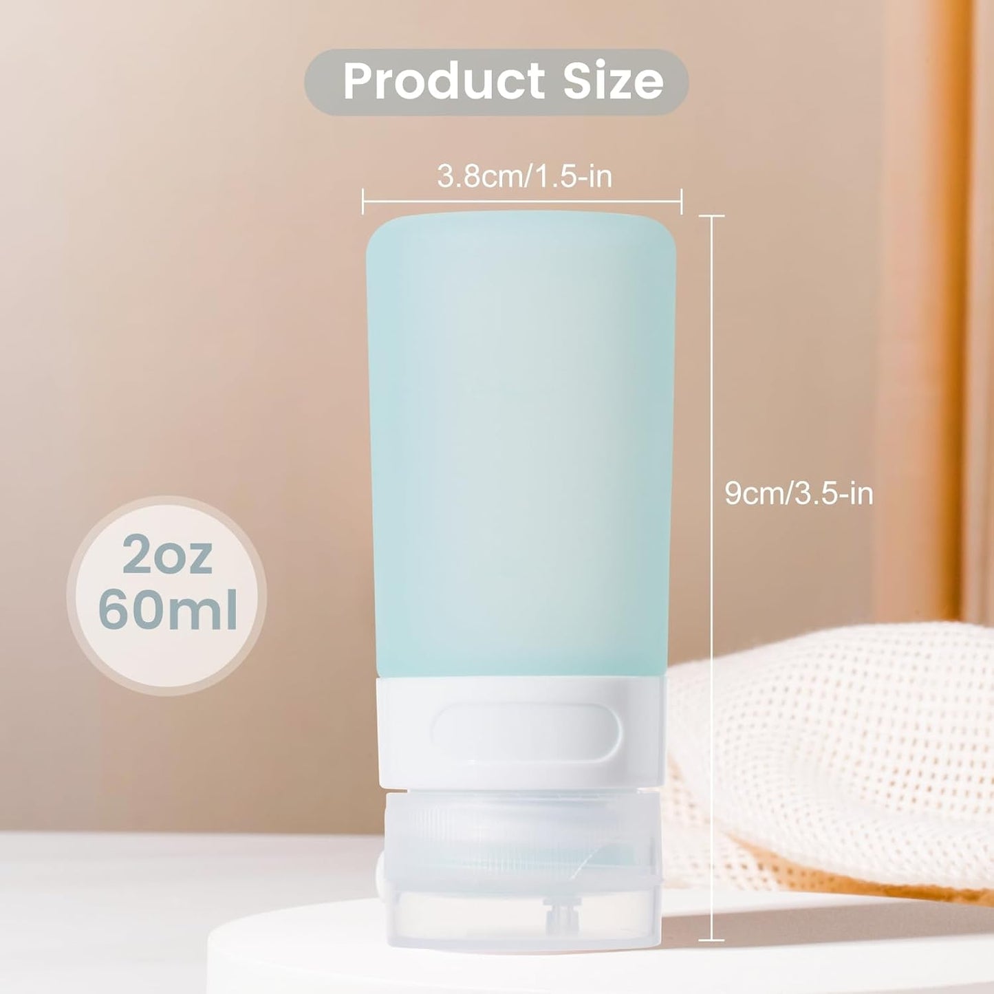 MICEBAY Condiment Squeeze Bottles for Sauces, 2-oz Mini Silicone Salad Dressing Container to Go with Reusable Sandwich Bag, Leakproof Ketchup Bottle for Bento Lunch Box, 4 Pack, Candies