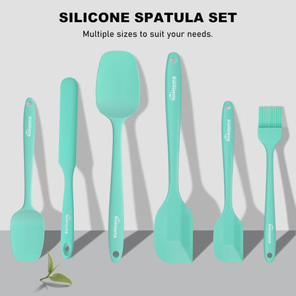 NileHome Silicone Spatula Set, 5 Pieces Food Grade Kitchen Utensils with Silicone Brush Heat Resistant BPA-free Rubber Spatula for Scraping, Baking, Cooking, Mixing—Black