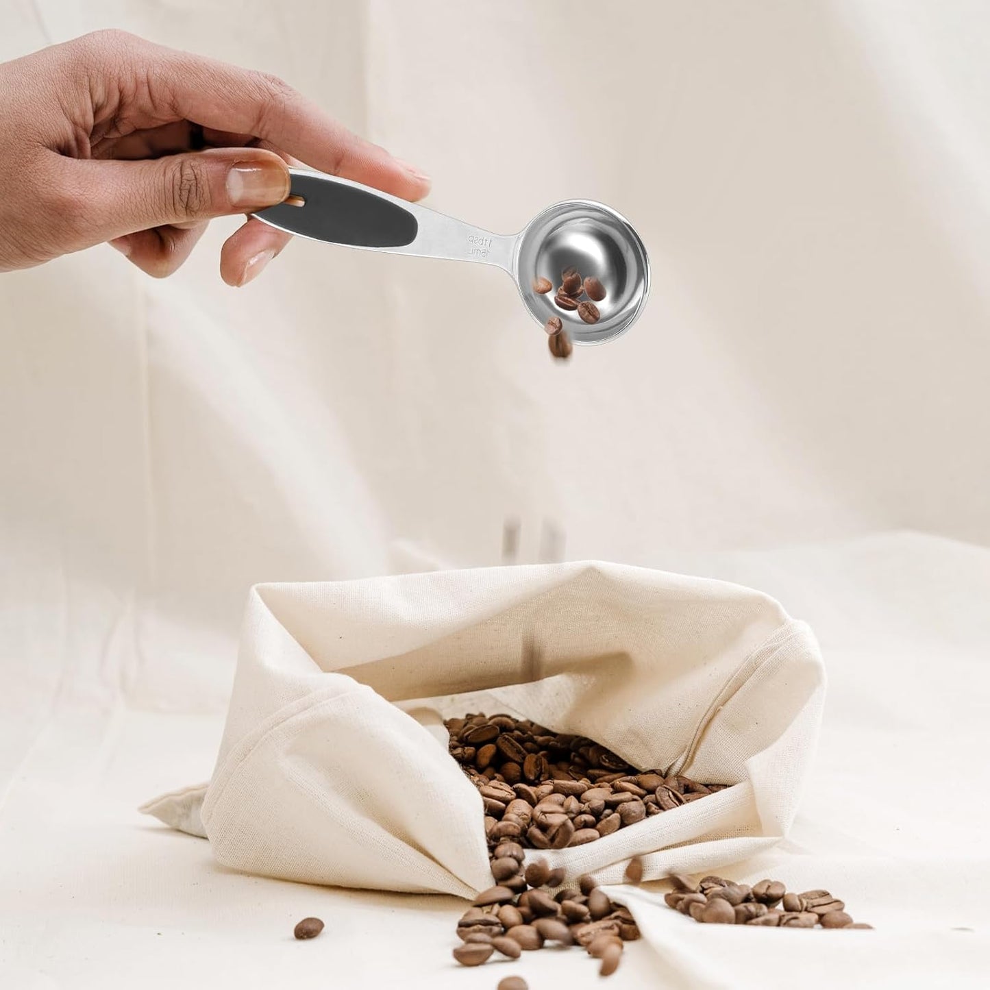 1 Tbsp(3 Tsp | 15 Ml |15 Cc| 0.5 Oz) Long Handle Measuring Spoon, Stainless Steel Table Spoon Coffee Scoop with Non-slip Handle for Coffee Brewing, Cooking, Baking (1 Pack)
