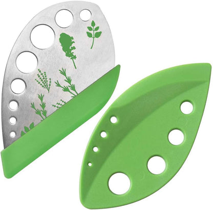 2 Pack Herb Stripper Tool 9 Holes Stainless Steel kale Leaf Stripping Zip Tools, Curved Edge Can be Used as a Kitchen Gadgets
