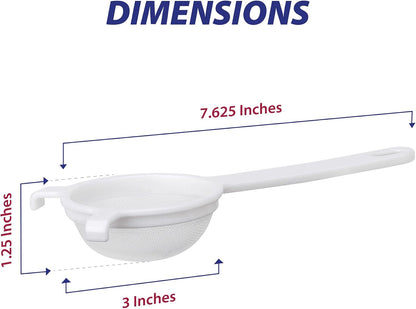 HIC Kitchen Double-Ear Fine Mesh Strainers, BPA Free, Set of 4 Sizes Includes 3, 4, 5.5, and 7-Inch Diameter