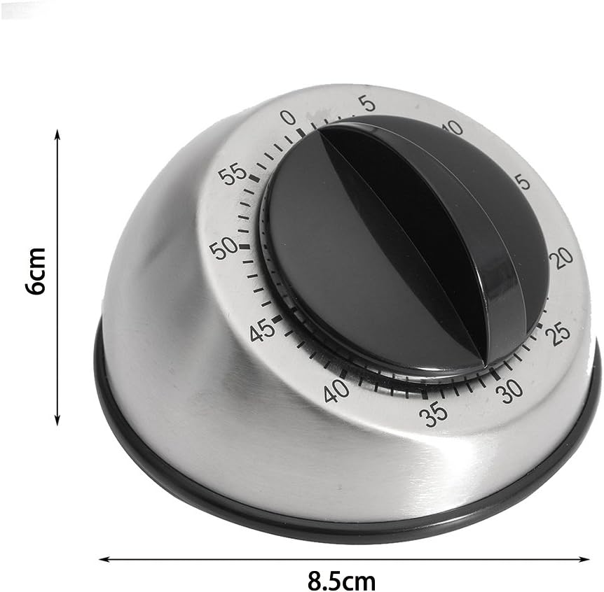 Kitchen Timer for Cooking, Mechanical Stainless Steel Chef Cooking Timer, Easy-to-Read 2.5” Dial, Loud Alarm Countdown Reminder for Cooking or Baking, No Batteries Required