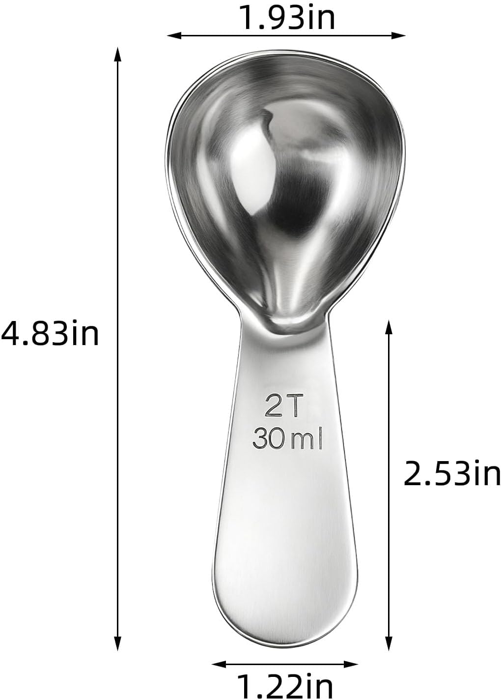 18/8 Stainless Steel Coffee Measuring Spoon 2 Tablespoon Coffee Scoop Short Handle Measuring Spoon for Ground Coffee Tea Sugar Flour Exact Measuring Spoons (30ml)