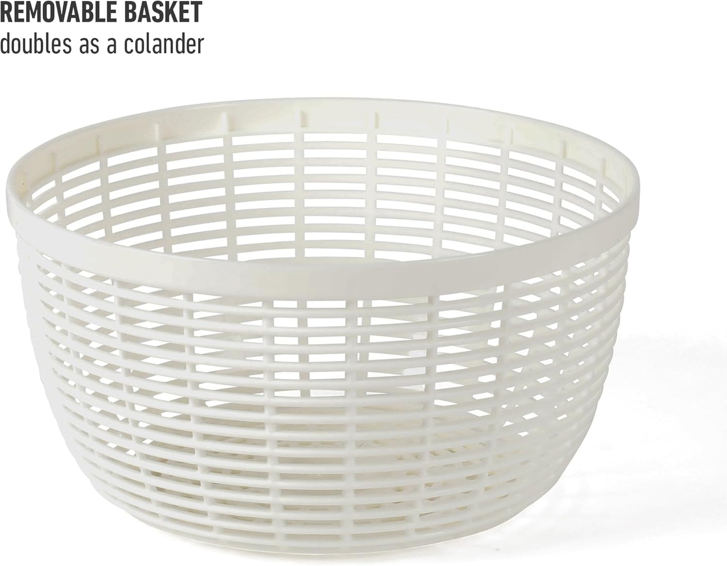 Calphalon Aero 6.3-Qt Stainless Steel Salad Spinner, Fruit & Vegetable Washer Bowl with Strainer Basket for Washing Lettuce, Spinach, Herbs & Fresh Produce