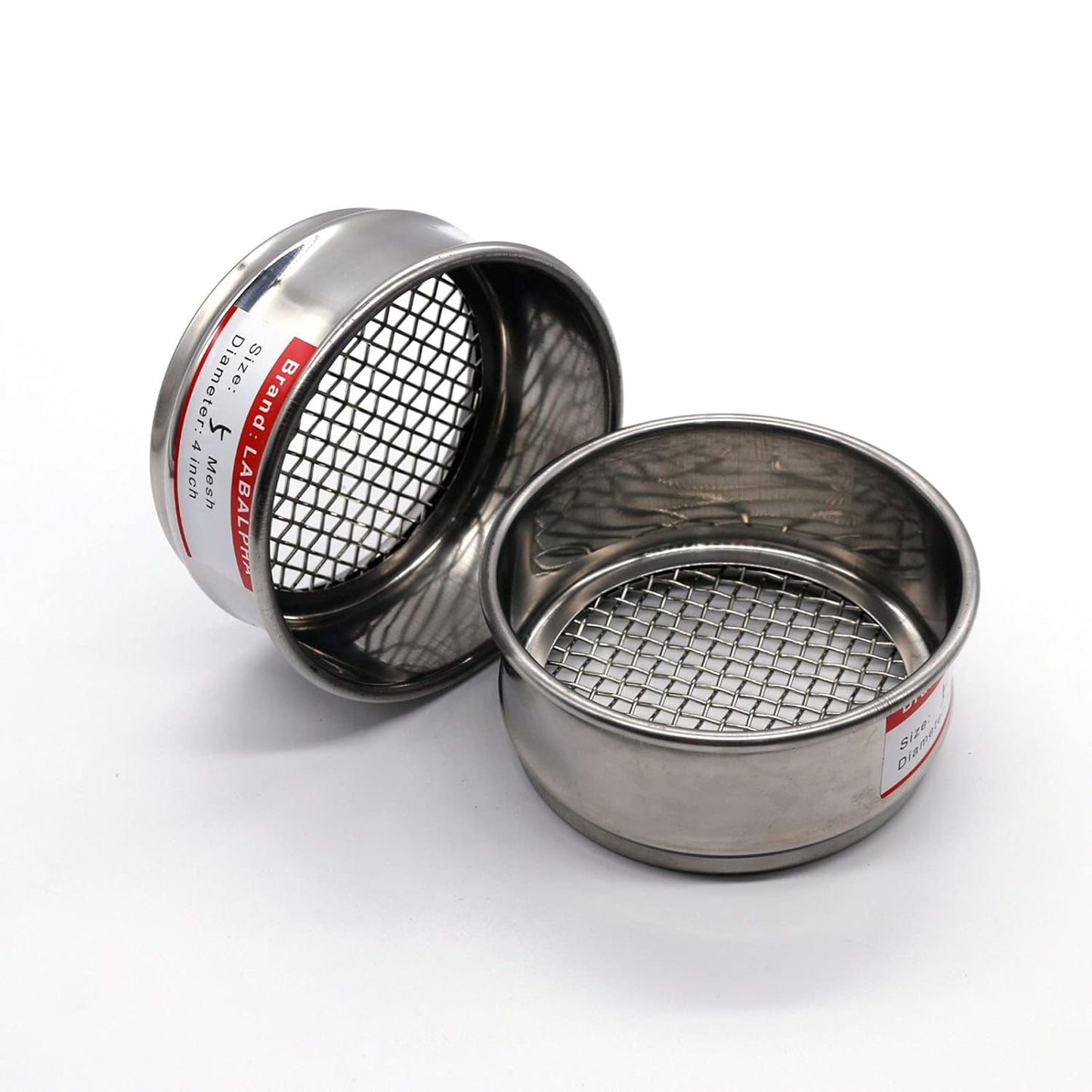 LABALPHA 70 Mesh Lab Sieves, Test Sieve #70 Mesh, 4'' Diameter, 304 Stainless Steel Wire Cloth (0.22mm)