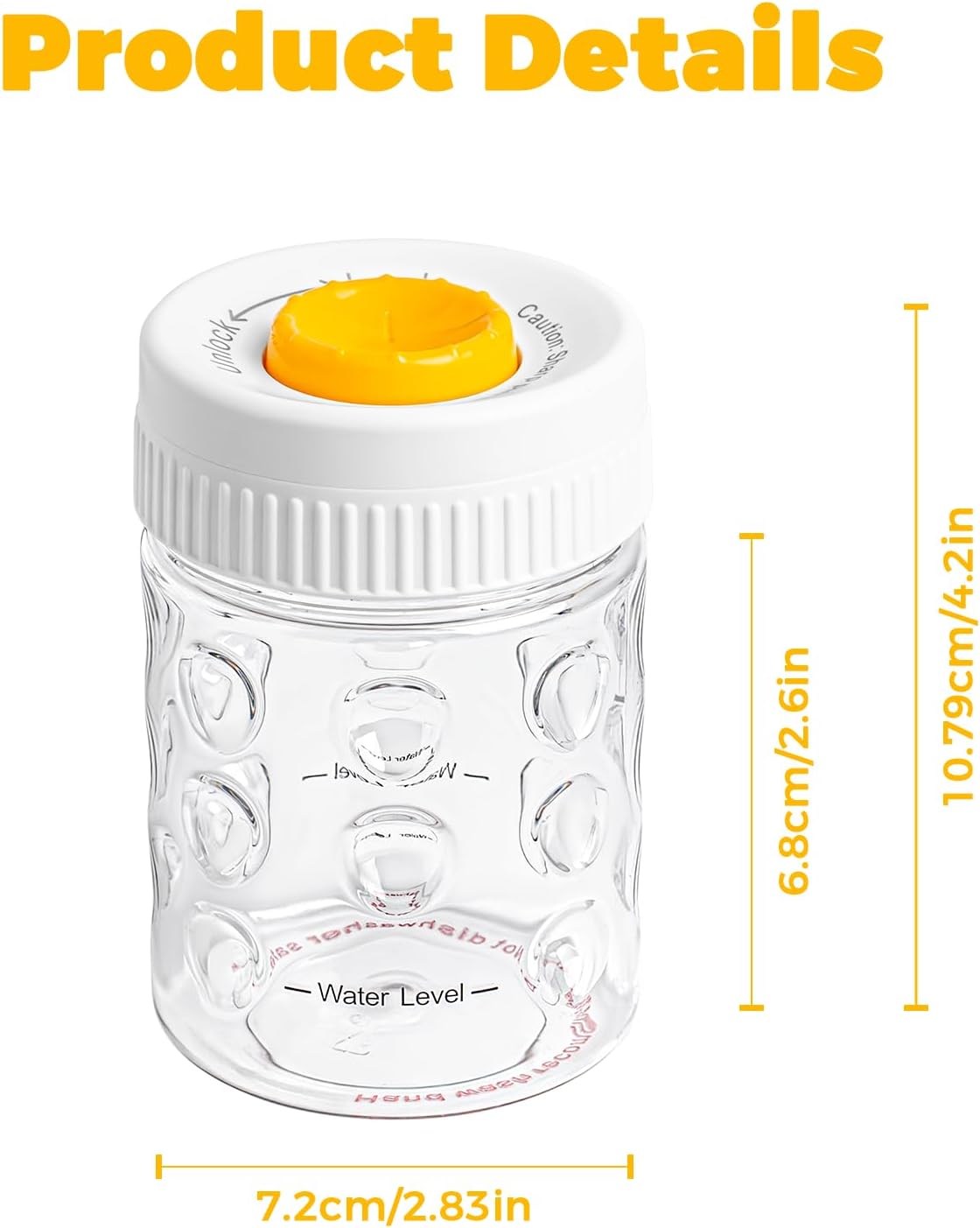 2 in 1 Egg Peeler with Piercer, Hard Boiled Egg Shell Remover Tool with Rotary Lock & Leak-Proof Design, Clear Egg Peeler for Meal Prep, Fitness, Camping & Deviled Eggs, Easy to Use & Clean (White)
