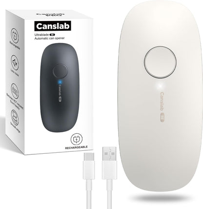 Canslab Ultrablde SE - USB Rechargeable Electric Can Opener for Kitchen for Seniors with Arthritis- Cordless Battery Powered Automatic, Side Cut, Smooth Edge, Handsfree, for Small or Large Cans, Grey