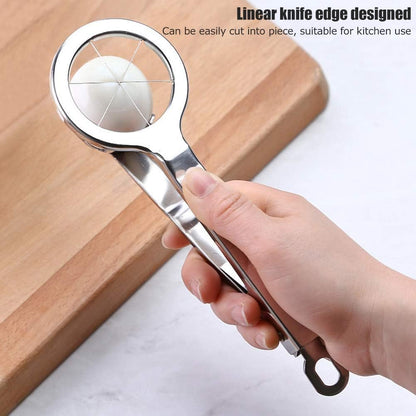 Egg Cutter, Stainless Steel Egg Slicers for Hard Boiled Eggs Egg Splitter Cutting Tongs Kitchen Tool Multi Purpose Egg Cutting Tool for Strawberry Banana Kiwi Soft Cheese (8.3 Inch)
