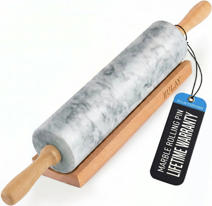 Zulay Kitchen 15.9 inch Professional Stainless Steel Rolling Pin - Lightweight Metal French Rolling Pin - Perfect for Baking, Fondant, Pizza Dough Roller, Dumpling