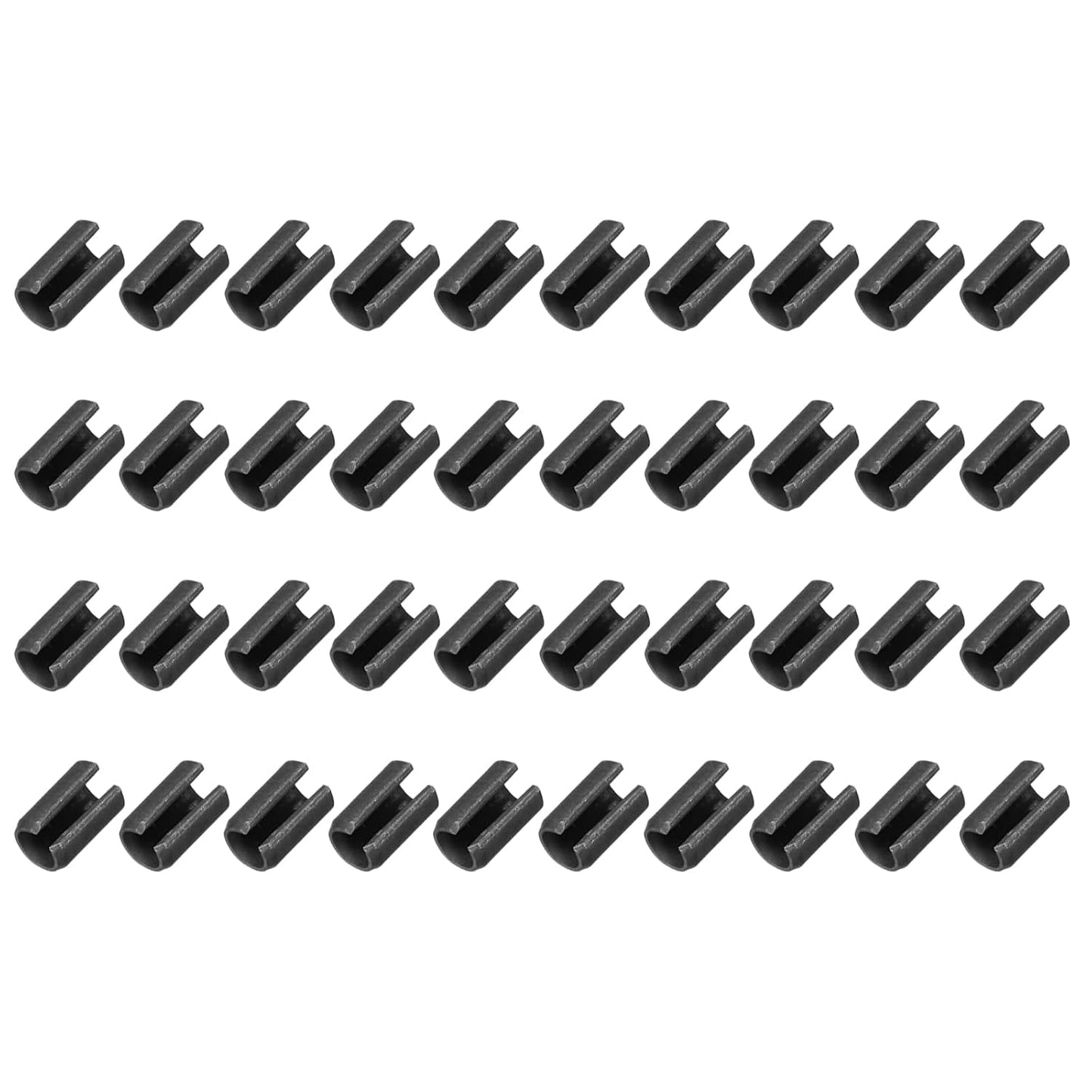MECCANIXITY 25Pcs Slotted Split Roll Pins 1/2 Inch(12mm) Dia. 1-2/5 Inch(35mm) Length 65Mn Steel Spring Tension Expansion Dowels for Secure Fastening, Black - Colors A