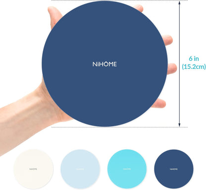 NIHOME Silicone Jar Opener – 6 Inch Large Anti-Slip Grip Pads, Premium 100% Food-Grade Silicone, Stylish Designer Colors, Multi-Purpose Heat-Resistant Mat & Coaster, Set of 4