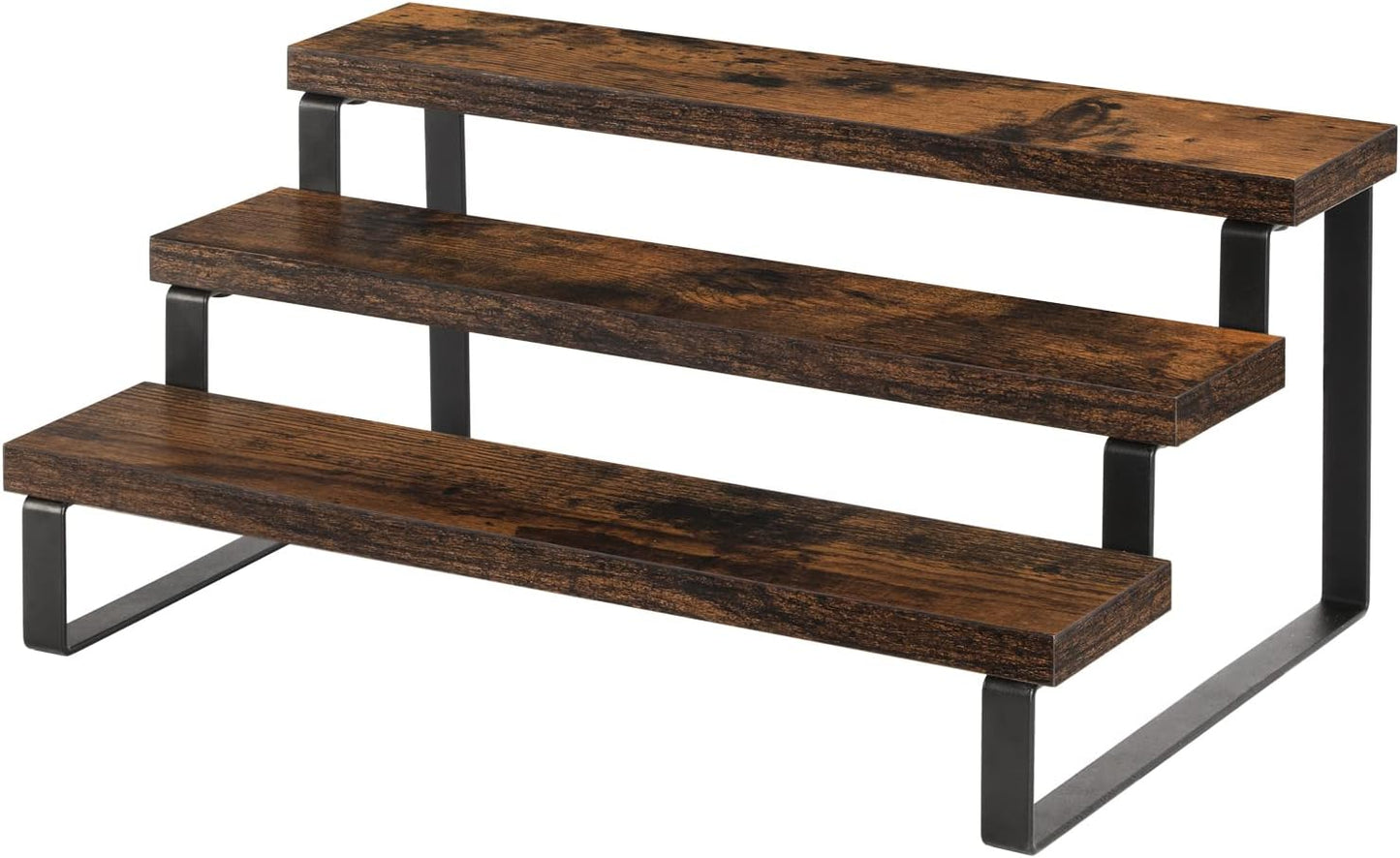 YINMIT Wooden Display Riser Stand, Tiered Perfume and Cologne Organizer Stand, 4 Tier Spice Rack Organizer, Rustic Display Shelf for Candles (4 Tier)