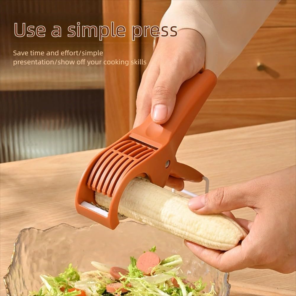 Multi-Functional Banana Slicer Cutter - All-in-One Kitchen Gadget for Fruits & Vegetables, Perfect as Grape Cutter & Strawberry Slicer, Safe for Kids & Dishwasher Safe (Green)