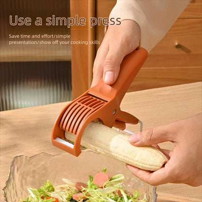 Multi-Functional Banana Slicer Cutter - All-in-One Kitchen Gadget for Fruits & Vegetables, Perfect as Grape Cutter & Strawberry Slicer, Safe for Kids & Dishwasher Safe (Green)