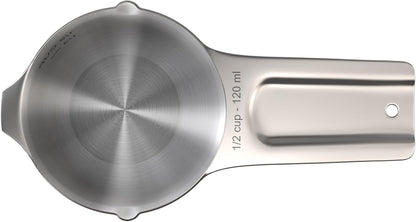 Color Up 2 Cup Measuring Cup, 480ml Stainless Steel Metal, Easy-Pour Spouts, Engraved Markings, Flat Base, Dishwasher Safe, for Dry and Liquid Ingredients