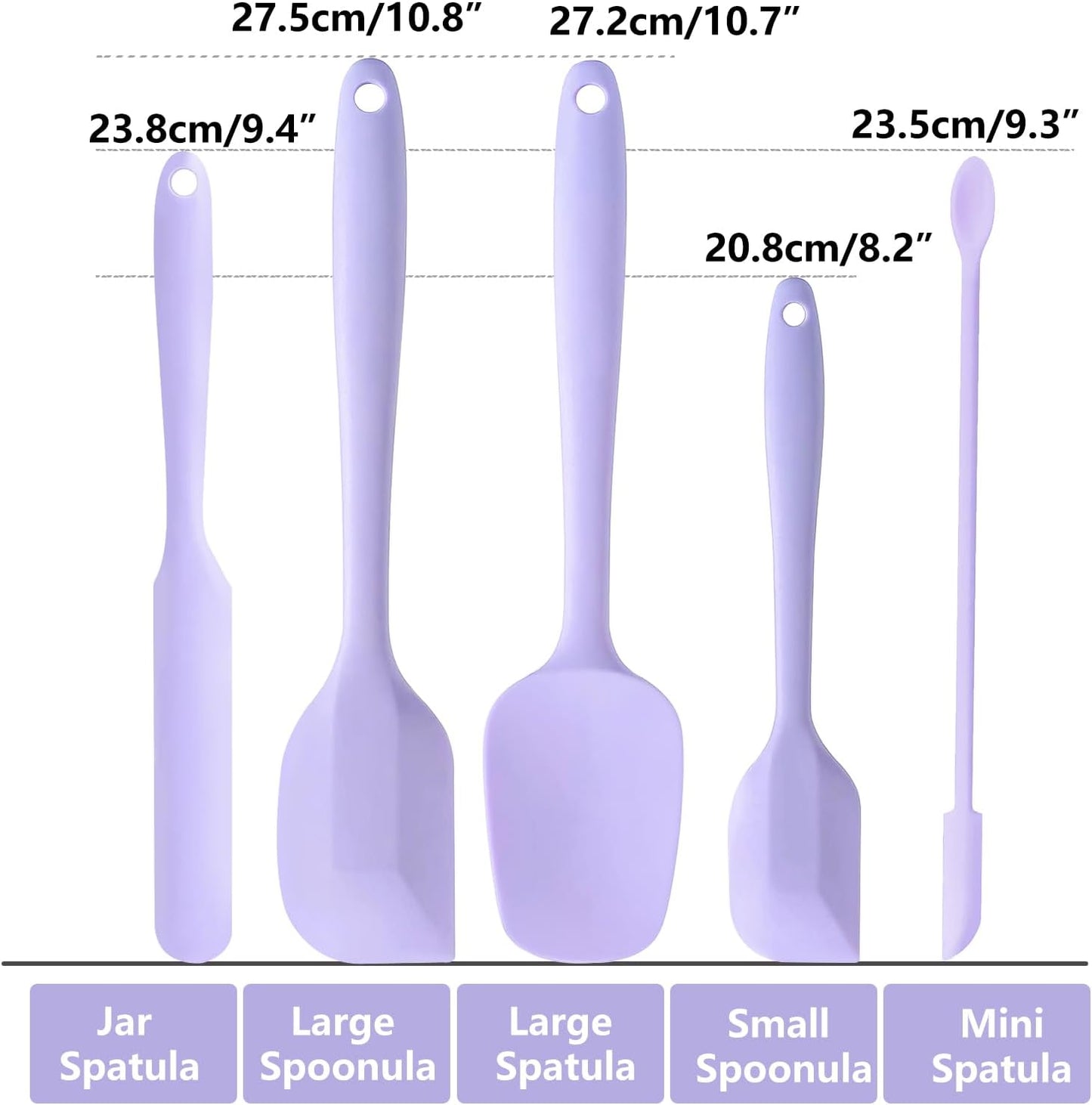 5 Piece Pink Silicone Spatula Set, Heat Resistant Rubber Spatulas Set, Silicone Kitchen Utensils Set Dishwasher Safe for Nonstick Cookware Baking Cooking