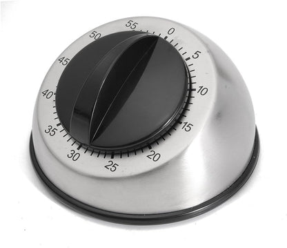 Kitchen Timer for Cooking, Mechanical Stainless Steel Chef Cooking Timer, Easy-to-Read 2.5” Dial, Loud Alarm Countdown Reminder for Cooking or Baking, No Batteries Required