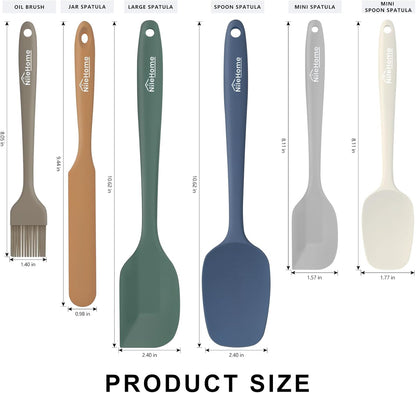 NileHome Silicone Spatula Set, 5 Pieces Food Grade Kitchen Utensils with Silicone Brush Heat Resistant BPA-free Rubber Spatula for Scraping, Baking, Cooking, Mixing—Black