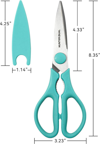 Kitchen Scissors for Food, HUNTER.DUAL Heavy Duty Come Apart Poultry Shears for Cooking, All Purpose for Cutting Chicken, Meat, Fish & Vegetables (Black, 8.26 Inch)