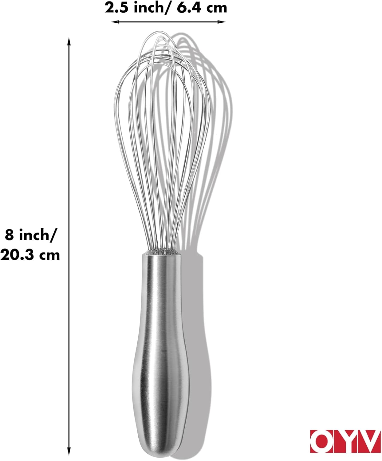 OYV 18/10 Stainless Steel Whisk, Ergonomic Handle, Dishwasher Safe Metal whisk, Professional Whisk for Kitchen Cooking, Perfect for Blending, Whisking, Baking, and Beating, 10-Inch Wire Wisk