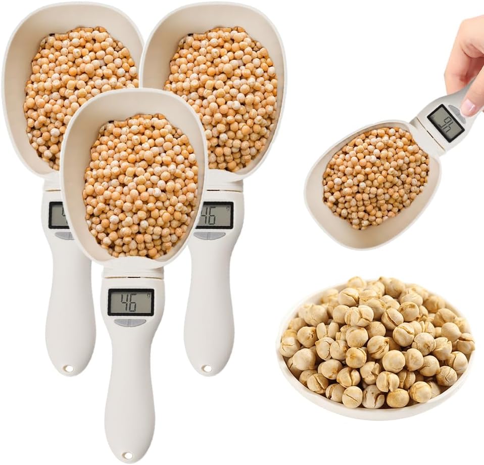 Electronic Measuring Spoon with Conversion,Digital Spoons Scale,Food Measuring Scoop,Multi-functional Spoon with Adjustable Scale 800g/0.1g,Measuring Scoop for Kitchen and Dog Cat Food (Spoon/1pcs)