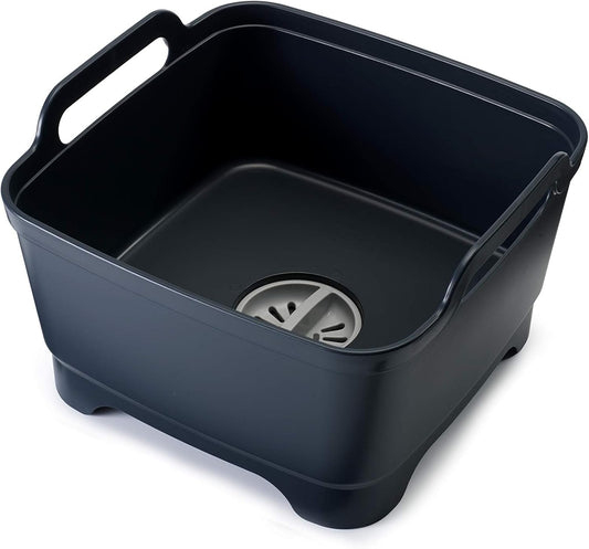Joseph Joseph Wash & Drain Kitchen Dish Tub Wash Basin with Handles and Draining Plug, 9 liters/2.3 Gallons