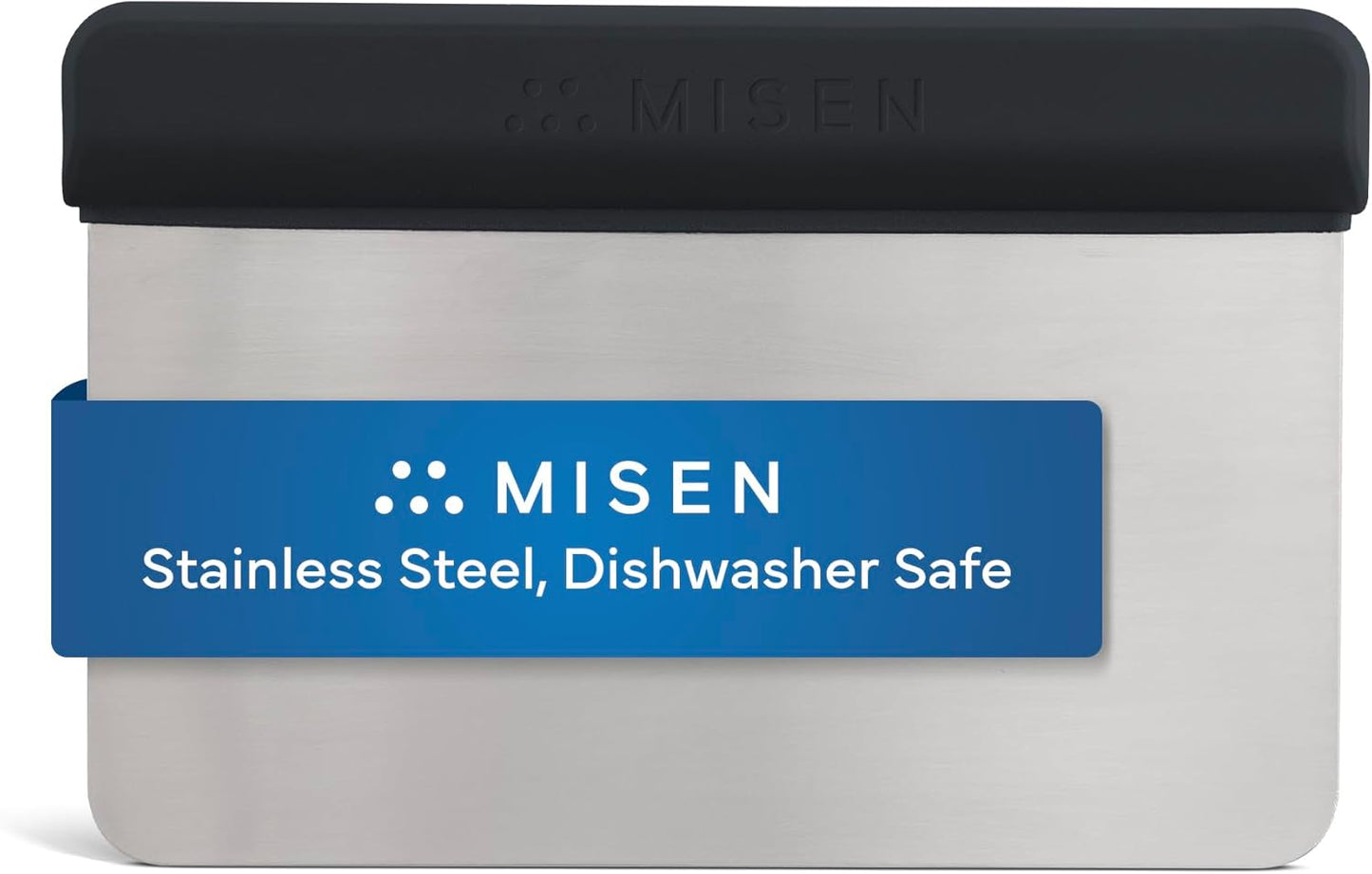 Misen Stainless Steel Bench Scraper - Versatile Food Scraper with Walnut Handle - Ideal for Kitchen, Pastry & Dough - Durable Cutting Board Scraper Tool - Effortless Transfer into Pots & Pans -Walnut