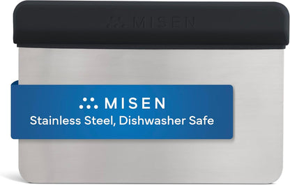 Misen Stainless Steel Bench Scraper - Versatile Food Scraper with Walnut Handle - Ideal for Kitchen, Pastry & Dough - Durable Cutting Board Scraper Tool - Effortless Transfer into Pots & Pans -Walnut