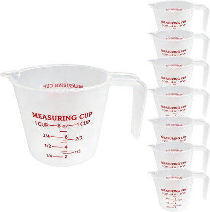 16 Pcs 4 Cup Capacity Plastic Measuring Cup, 32 Oz/1000 ml Clear Graduated Measuring Cups Plastic Mug with Spout and Handles Ounce and Ml Cup Marking for Recipe Ingredient, Flour, Water, Liquid