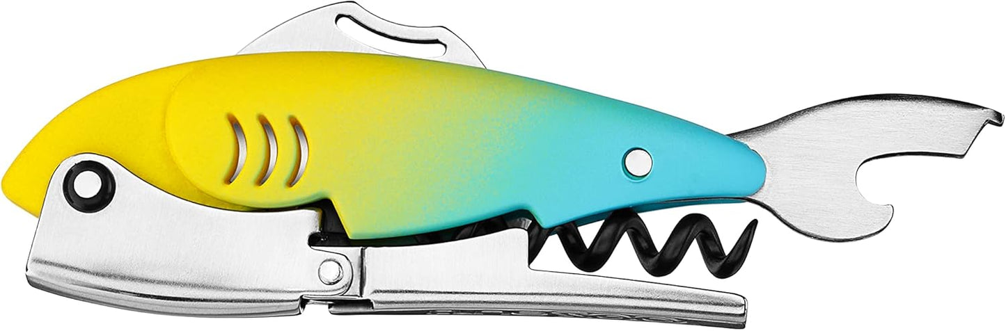 True Zoo Bald Eagle Corkscrew Wine Opener, Winged Design with Easy Grip Soft Touch Wings, Stainless Steel and Plastic with Sharp Screw for Wine Bottles, Home Bar, Kitchen, Novelty Gifts